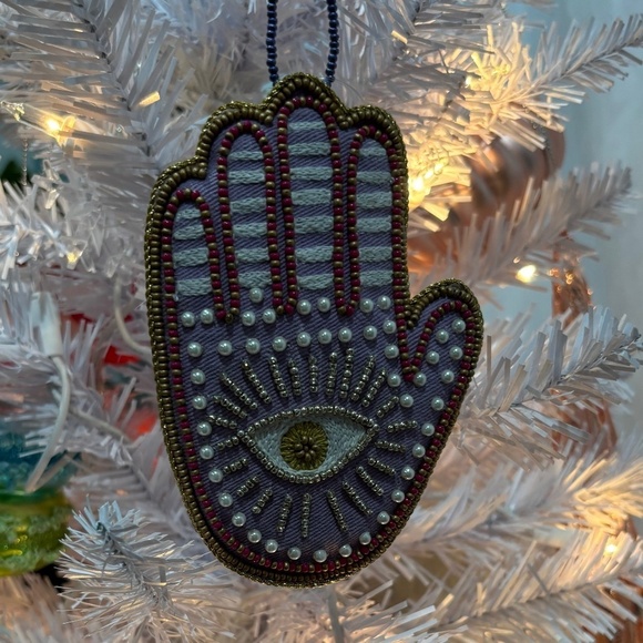 NWT Anthropologie Beaded Hamsa Christmas Ornament - Picture 4 of 4